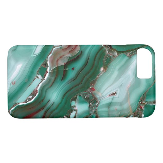 Luxury Malachite Gemstone Agate Marble Case-Mate iPhone Case (Achterkant (Horizontaal))