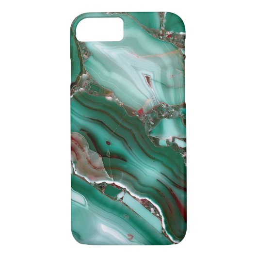 Luxury Malachite Gemstone Agate Marble Case-Mate iPhone Case (Achterkant)