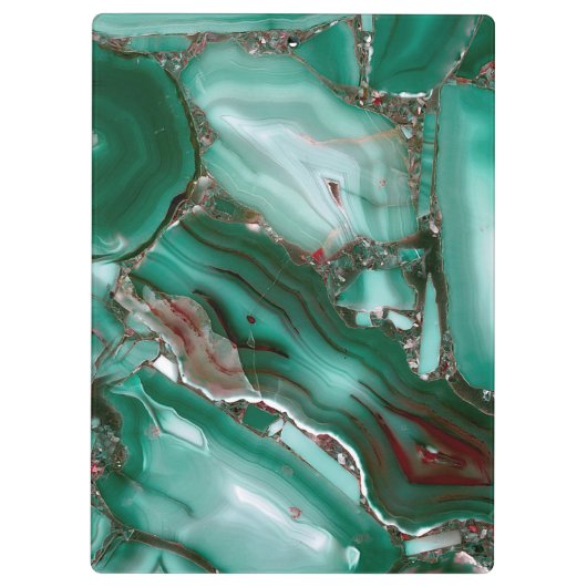 Luxury Malachite Gemstone Agate Marble Klembord (Achterkant)