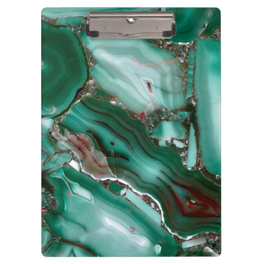 Luxury Malachite Gemstone Agate Marble Klembord (Voorkant)