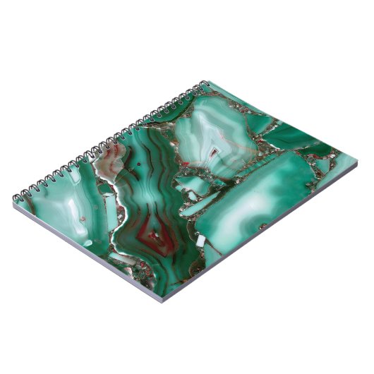 Luxury Malachite Gemstone Agate Marble Notitieboek (Linkerzijde)