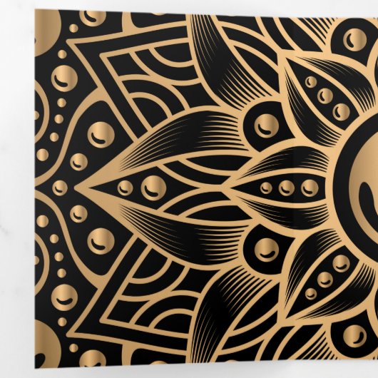 Luxury Mandala 12 Drieluik Wenskaart (Binnenzijde eerst)