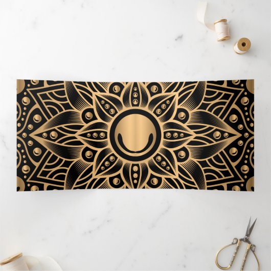 Luxury Mandala 12 Drieluik Wenskaart (Binnen)