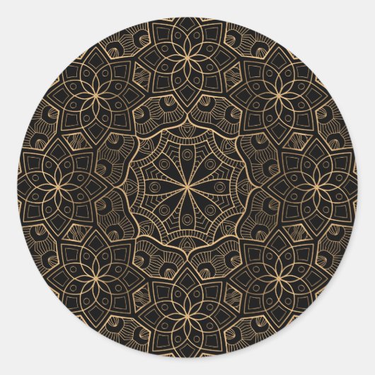 Luxury Mandala 3 Ronde Sticker (Voorkant)