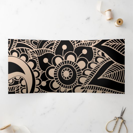 Luxury Mandala 42 Drieluik Wenskaart (Binnen)