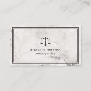 Luxury Marble Attorney Justice Scale Professional Visitekaartje