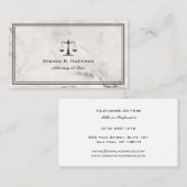 Luxury Marble Attorney Justice Scale Professional Visitekaartje (Voorkant / Achterkant)