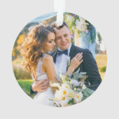 Luxury Marble Floral Glitter Wedding Ornament (achterkant)