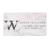 Luxury Marble Glitter monogram Etiket (Voorkant)