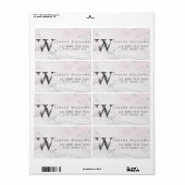 Luxury Marble Glitter monogram Etiket (Full Sheet)