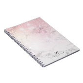 Luxury Marble Glitter monogram Notitieboek (Rechterzijde)