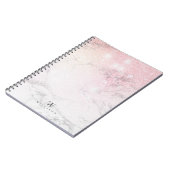 Luxury Marble Glitter monogram Notitieboek (Linkerzijde)