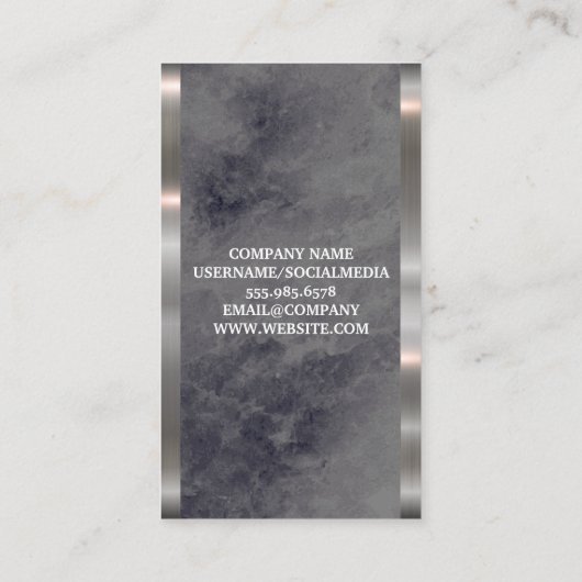 Luxury Marble | Metaalversiering Visitekaartje (Achterkant)