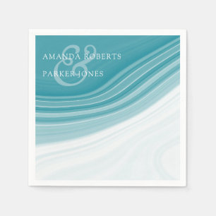 Luxury Marble Personalized Wedding Servet