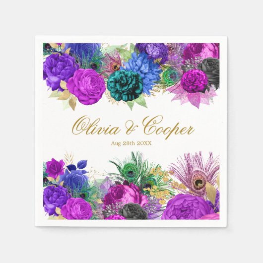 Luxury Mardi Gras Gold Wedding Servet (Voorkant)