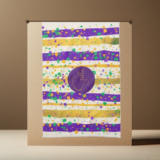 Luxury Mardi Gras Vibrant Purple Gold Green Stripe Theedoek