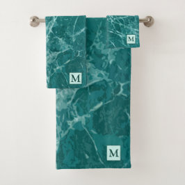 Luxury Marine Marble Monogrammed Bad Handdoek
