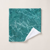 Luxury Marine Marble Monogrammed Bad Handdoek (Wasdoekje)
