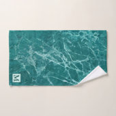 Luxury Marine Marble Monogrammed Bad Handdoek (Handdoek)