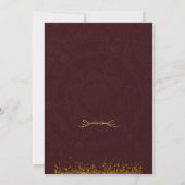 Luxury Maroon Gold Wedding Invitation | Kaart (Achterkant)