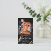 Luxury Med Spa Esthetician Black Gold Agate Visitekaartje (Staand voorkant)