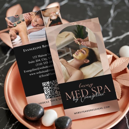 Luxury Med Spa Wellness Arch Luxe Photo Black Rose Visitekaartje