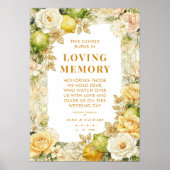 Luxury Mediterranean Lemons & Flowers Memorial Poster (Voorkant)