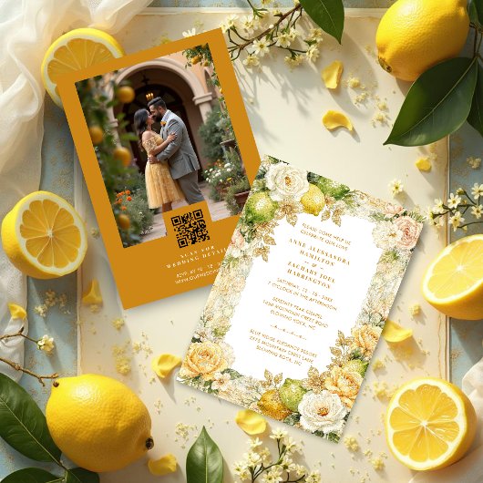 Luxury Mediterranean Lemons & Flowers Photo Kaart