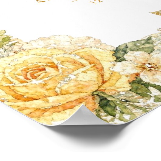 Luxury Mediterranean Lemons & Flowers Wedding Poster (Hoek)