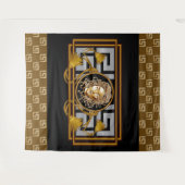 Luxury Medusa Black & Gold Tapestry Wandkleed (Voorkant (horizontaal))