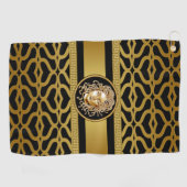 Luxury Medusa Gold Golf Towel Golfhanddoek (Horizontaal)