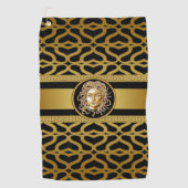 Luxury Medusa Gold Golf Towel Golfhanddoek (Voorkant)