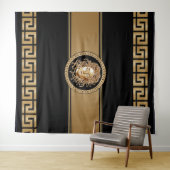 Luxury Medusa Gold Tapestry Wandkleed (In Situ (horizontaal))