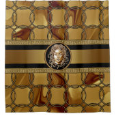 Luxury Medusa Marble & Gold Shower Curtain Douchegordijn (Voorkant)