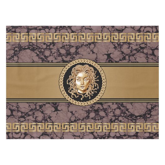 Luxury Medusa Marble & Gold Tafelkleed (Voorkant (Horizontaal))
