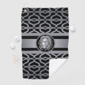 Luxury Medusa Silver Golf Towel Golfhanddoek (Insitu)