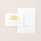 Luxury Merry kersttypografie Monogram Folie Kaarten (Display)