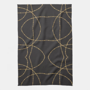 Luxury met zwarte en gouden Barbed Theedoek