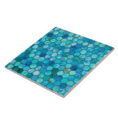 Luxury Metal Foil Glitter Aqua Blue honingraat Tegeltje (Zijkant)