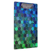 Luxury Metal Foil Glitter Blue Green honingraat Klembord (Rechts)