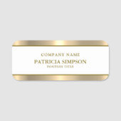 Luxury Metallic Gold And White: Your Unique Style Naamplaatje (Voorkant)