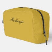 Luxury Metallic Gold Custom Name Toiletry Dopp Kit Toilettasje (Rechterhoek)