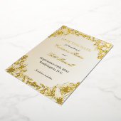Luxury Metallic Gold Floral Save The Date Card Folie Uitnodiging (Gedraaid)