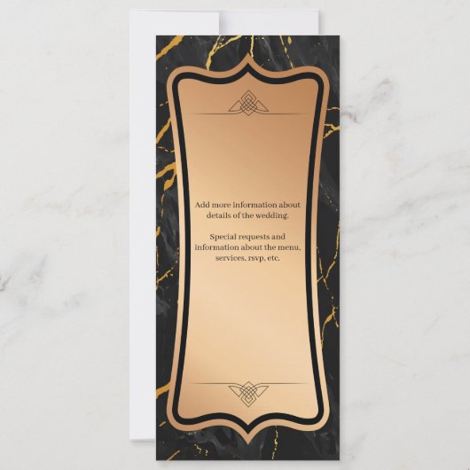 Luxury Metallic | Zwart goudmarmer Kaart (Achterkant)