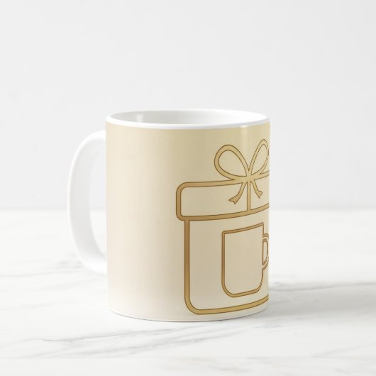 Luxury Minimal Golden Gift Icon Christm Mug, 11 oz Koffiemok (Voorkant links)