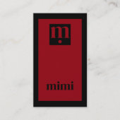 Luxury minimal initial black and red visitekaartje (Voorkant)