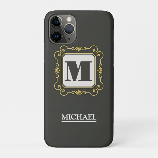 Luxury minimal Modern monogram Case-Mate iPhone Case (Achterkant)