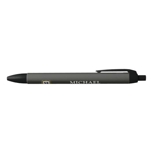 Luxury minimal Modern monogram Zwarte Inkt Pen (Bovenkant)