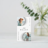 Luxury Minimal Modern Professional 2 Photo Logo Visitekaartje (Staand voorkant)