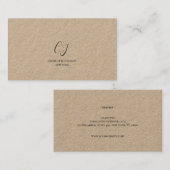 Luxury Minimal Monogram Black Ivory Chic Stylish Visitekaartje (Voorkant / Achterkant)